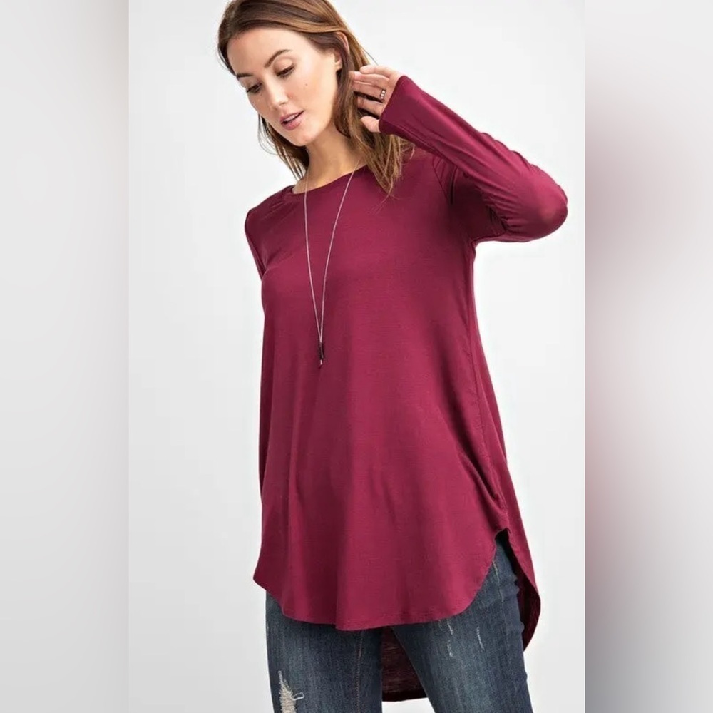 Rae Mode Women’s Long Sleeve High-Low Tunic Top